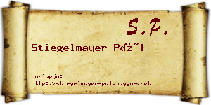 Stiegelmayer Pál névjegykártya